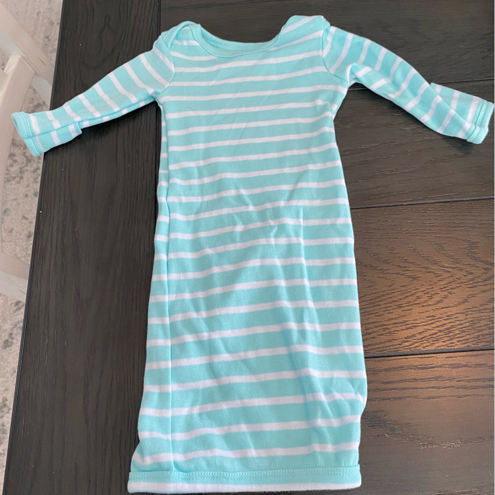 Striped Long Sleeve Preemie/Newborn Gown
